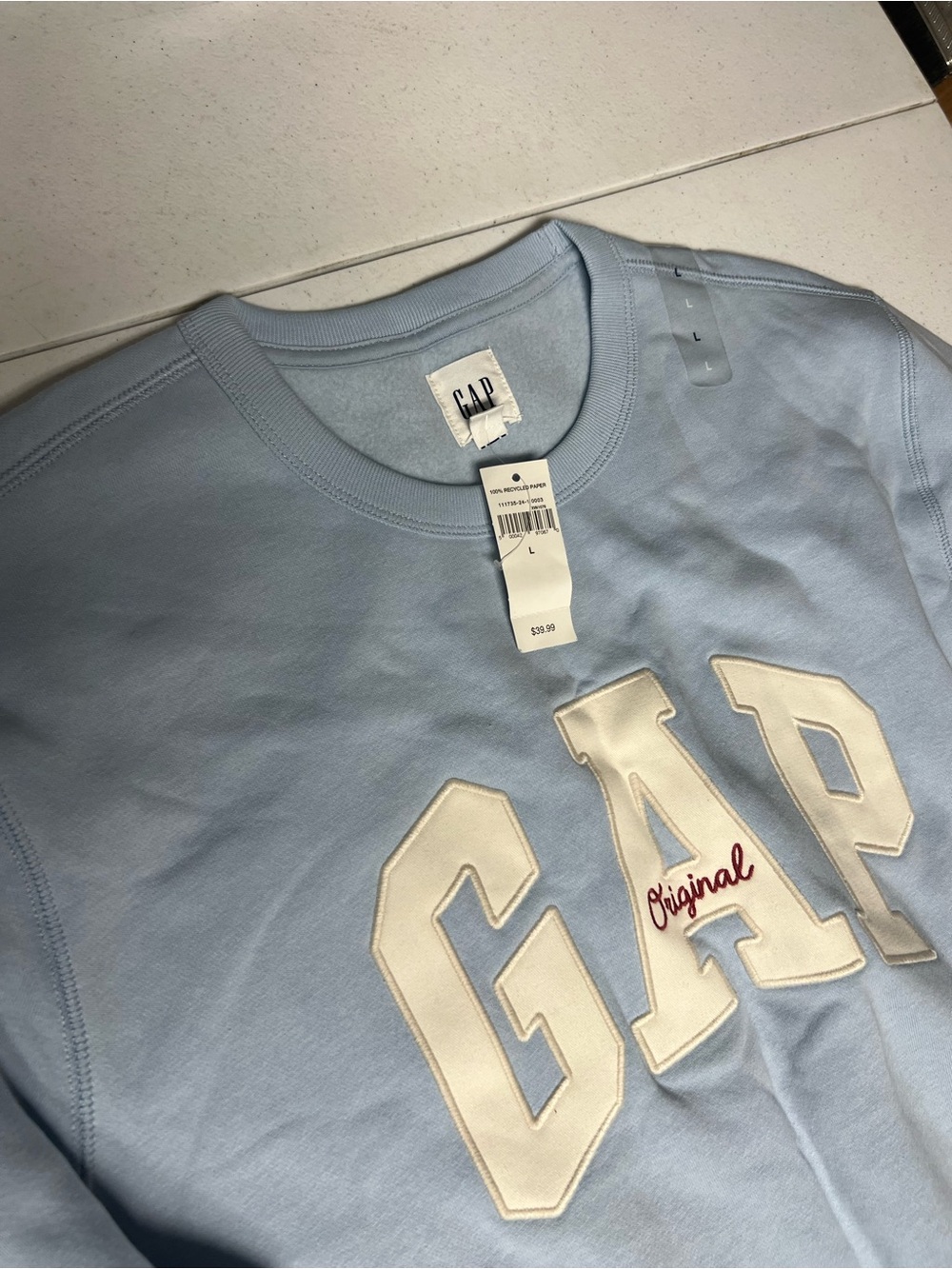 GAP Pale Blue Crewneck Sweatshirt and
Shirt medium size bundle